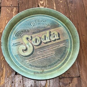 Vintage 1979 Colonel Goodfellow’s Sarsa-Parilia Soda Metal Serving Tray 13”